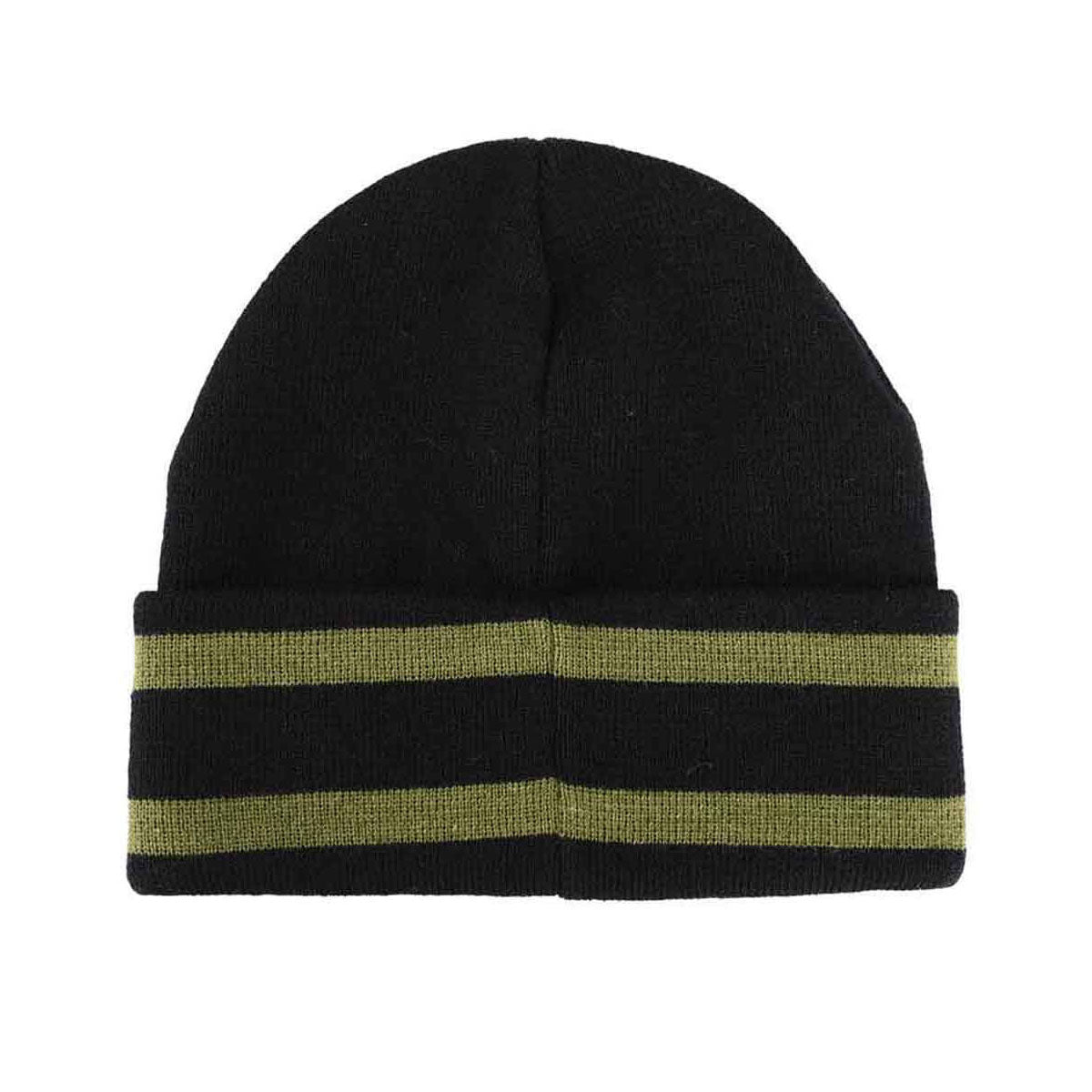Back view of a Star Wars Boba Fett Beanie Black with striped cuff with rubber Sigil Patch
