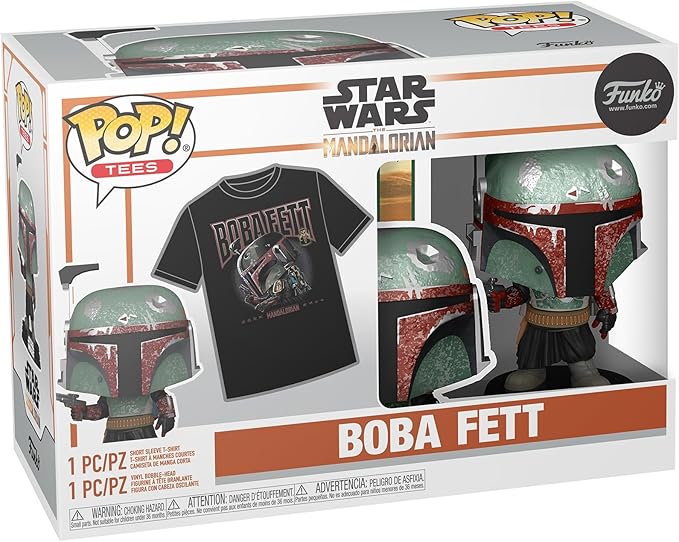 Funko Pop! Boba Fett T-shirt and Boba Fett Pop! #462 Figure Set