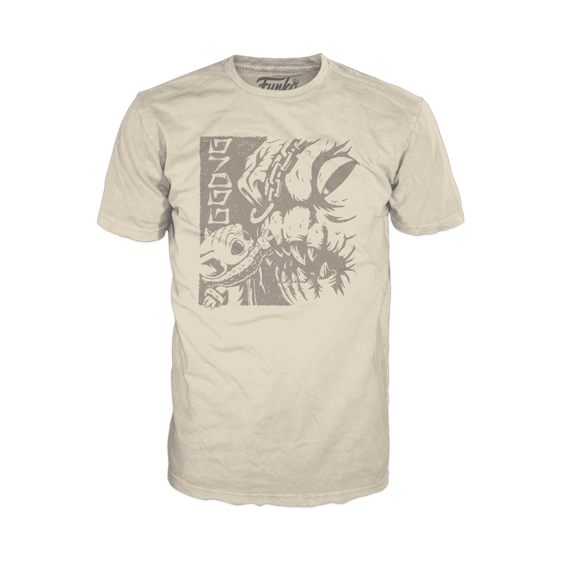 Grogu-with-Rancor-Tee image on an Ecru color tee
